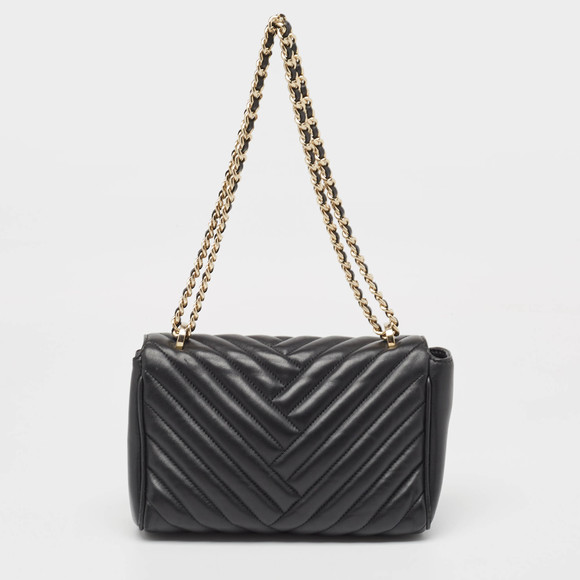 CAROLINA HERRERA Black Quilted Leather CHHC Flap Shoulder Bag - Picture 4 of 8